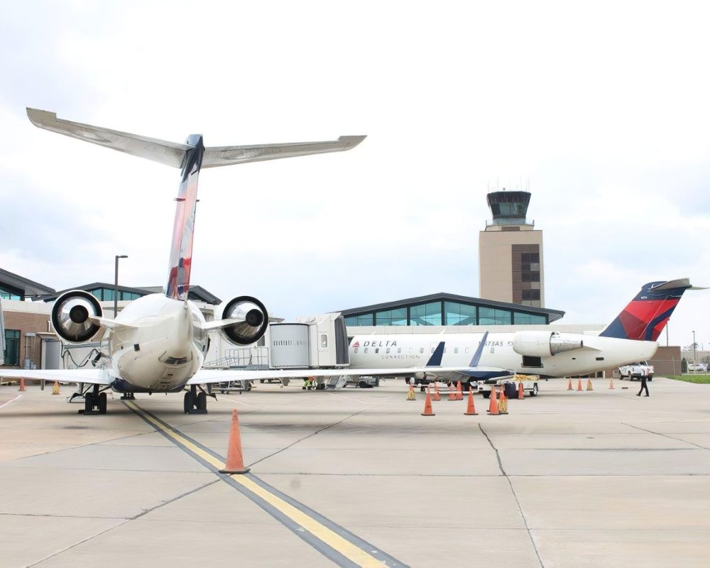 Delta airplanes at Monroe Regional Airport
